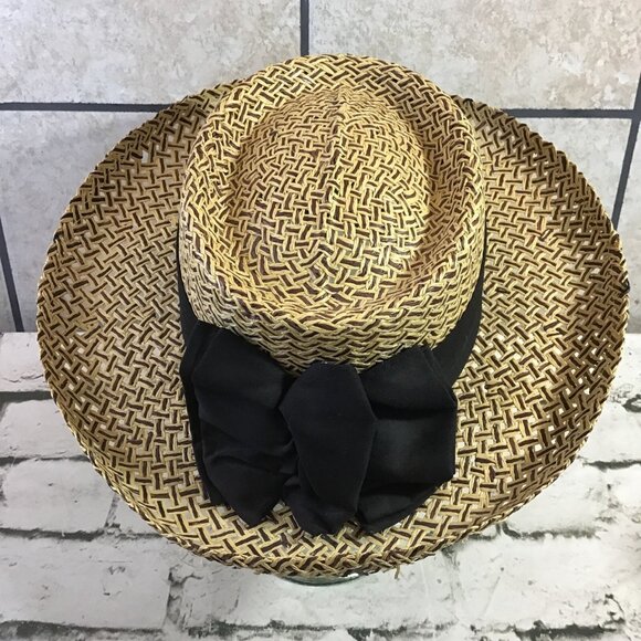 1997 US Womens Open Pumpkin Ridge Straw Hat Wide Brim Bowed Golf Sun Derby - Picture 4 of 7